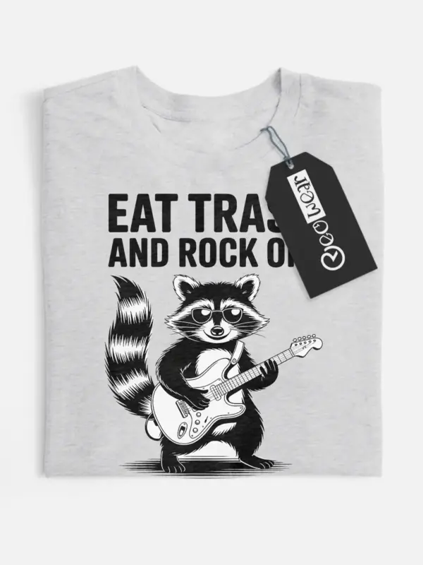 grey flatlay funny-raccoon-t-shirt funny raccoon t-shirt