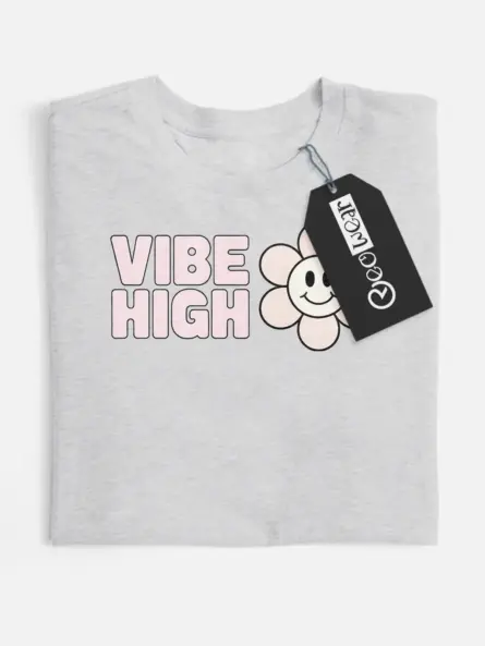 High Vibe T-Shirt – Cute Pastel Flower Tee for Positive Minds - Image 4