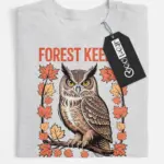 retro owl forest keeper t-shirt