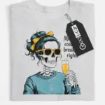 grey flatlay your-mom mimosas brunch skeleton t-shirt