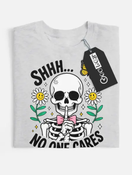 Witty Sarcastic Skeleton Shhh Shirt for Gen Z - Image 4