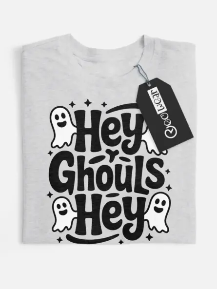 Hey Ghouls Shirt – Playful Halloween Tee with Cute Ghosts for Girls & Teens - Image 4