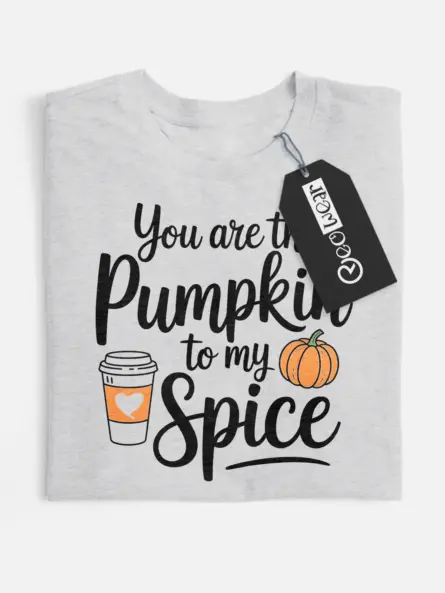 Pumpkin Spice Couple Shirt – Adorable Fall Tee for Partners - Image 1