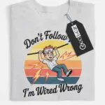 funny electrician retro t-shirt