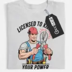 licensed electrician pun t-shirt