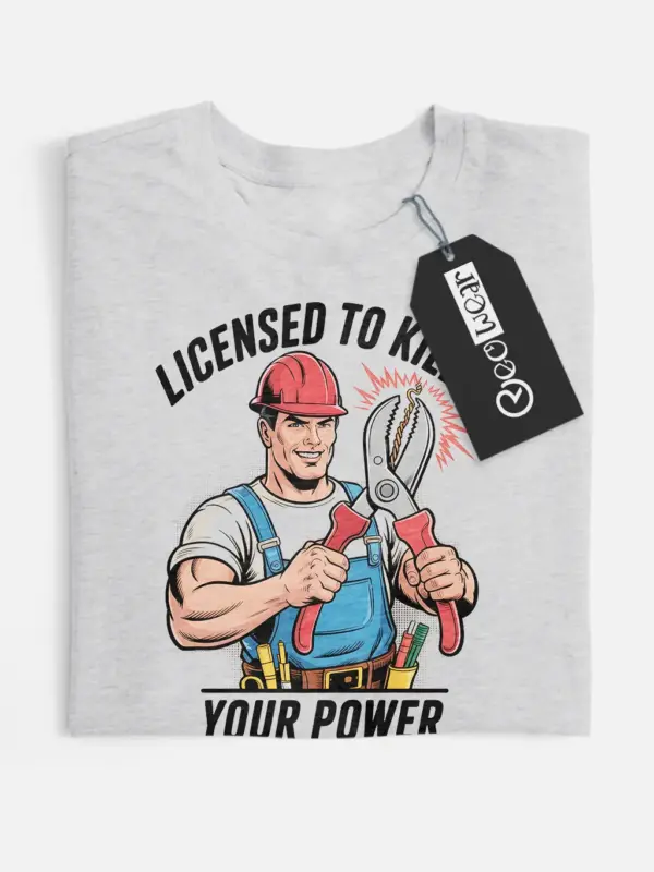 licensed electrician pun t-shirt