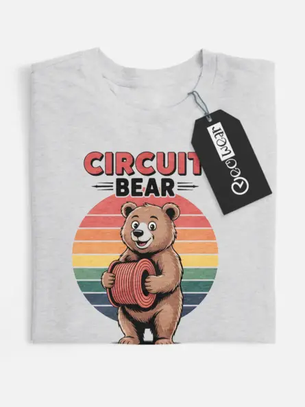 Vintage Electrician Bear T-Shirt for Techies - Image 4