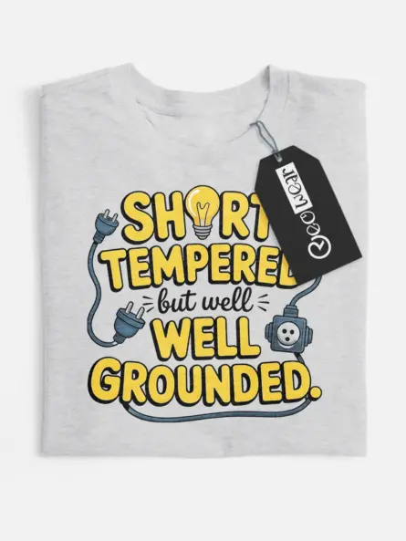 Well Grounded Electrician T-Shirt – Funny Short Tempered Cartoon Tee for Engineers - Image 7