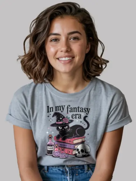 Whimsical Witchy Cat Fantasy T-Shirt for Magic Lovers - Image 12
