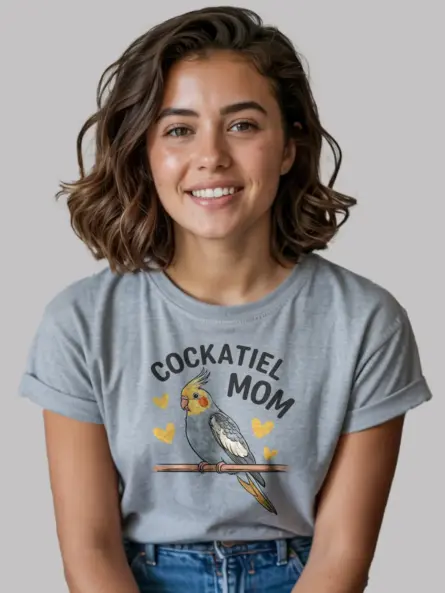 Cute Cockatiel Mom T-Shirt for Bird Lovers - Image 6