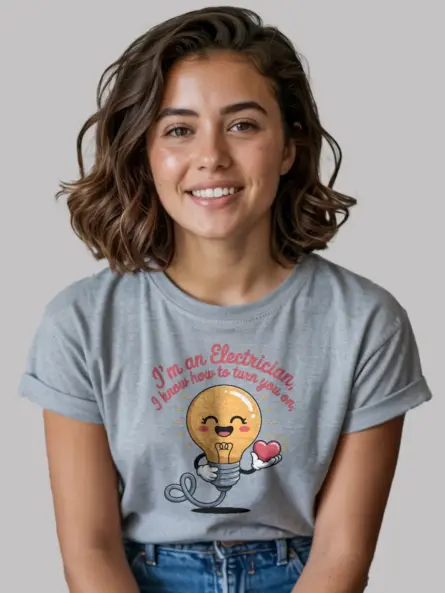 Funny Electrician Pun T-Shirt – Turn You On - Image 6