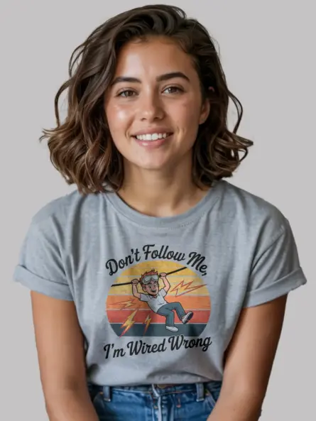 funny electrician retro t-shirt