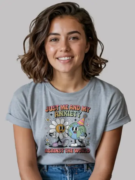 Retro Anxiety T-Shirt – Just Me & My Anxiety - Image 3