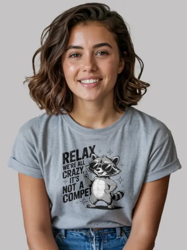 grey motivational animal quote funny raccoon mental health t-shirt