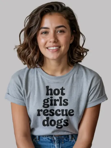 Rescue Dog Mom Shirt – Funny Hot Girls Rescue Dogs Minimalist Tee - Image 2