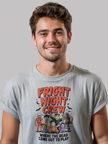 Epic Fright Night Crew Halloween T-Shirt with Classic Monsters - Image 6