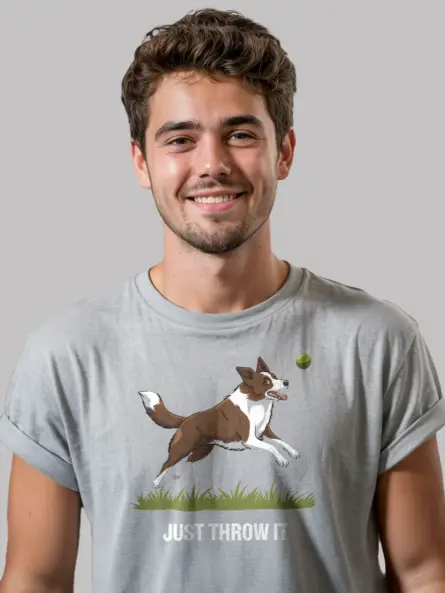 Border Collie Fetch T-Shirt – Funny “Just Throw It” Dog Lover Tee - Image 12
