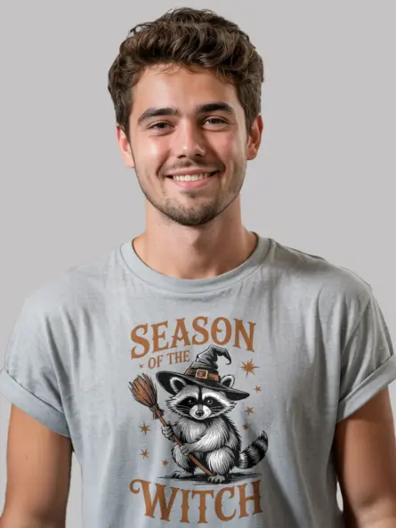 Charming Witchcore Raccoon T-Shirt – Season of the Witch Fall Tee - Image 3