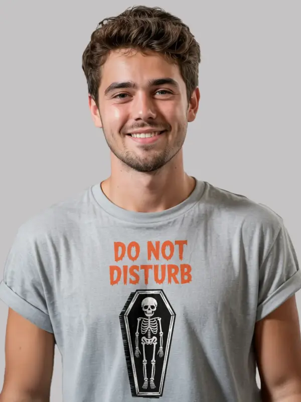grey Shirt – Do Not Disturb – do not disturb skeleton t-shirt