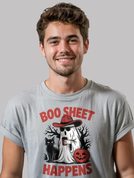 Grey lifestyle – funny ghost coffee shirt for Halloween in grey