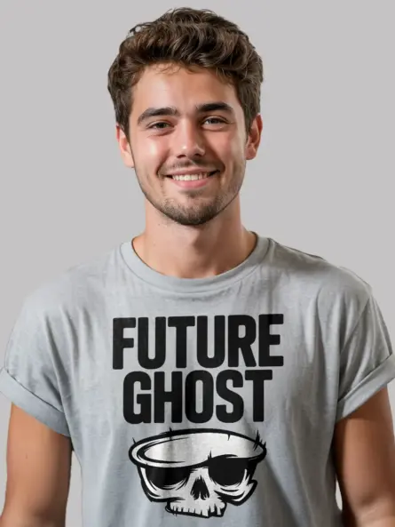grey Future Ghost T-Shirt – funny introvert Halloween tee
