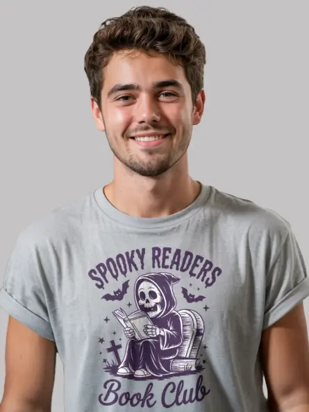 Grim Reaper Book Club Shirt – Spooky Readers Tee - Image 3