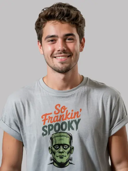 Hilarious Retro Frankenstein Spooky T-Shirt – So Frankin’ Funny Halloween Tee - Image 3