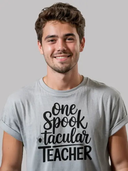 One Spooktacular Teacher Shirt – Cute Halloween Tee for Classroom Fun - Image 3