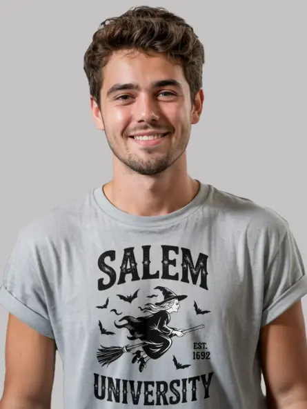 Spellbinding Vintage Salem University Witch T-Shirt - Image 12