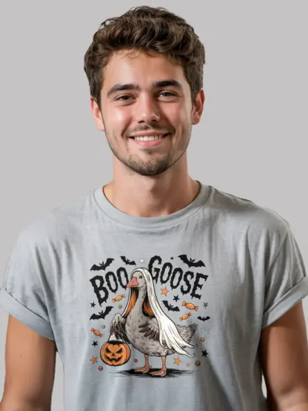 Spooky Goose T-Shirt – Funny BOO GOOSE Halloween Tee - Image 9