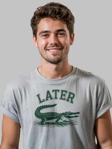 Minimalist Alligator T-Shirt – Collegiate Wordplay Tee - Image 3