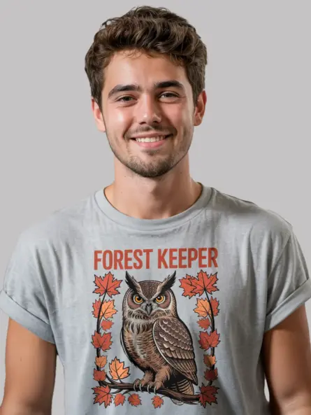 retro owl forest keeper t-shirt