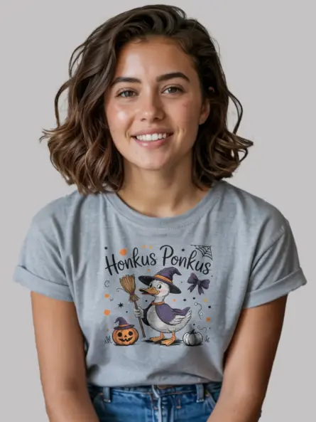 grey honkus ponkus duck halloween t-shirt design