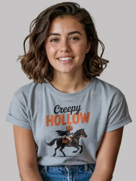 grey gothic Halloween tee with folklore vibes