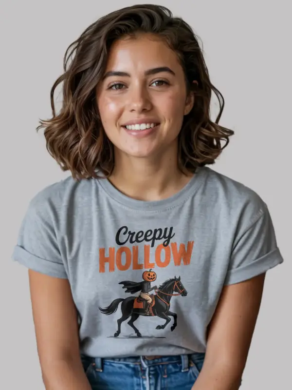 grey gothic Halloween tee with folklore vibes