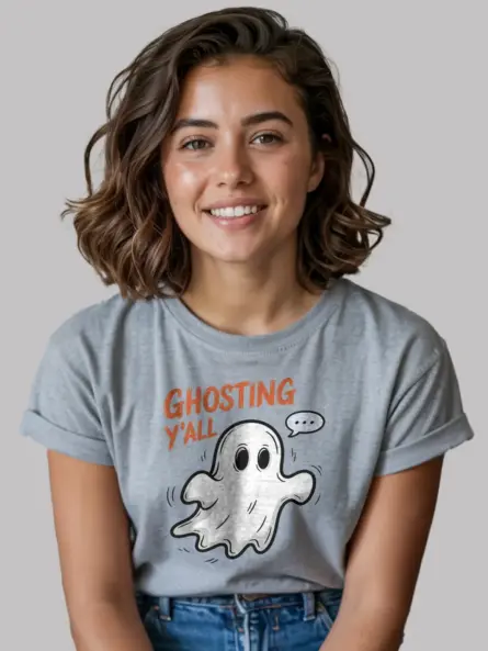 Playful Spooky Ghosting T-Shirt for Halloween Fun - Image 3