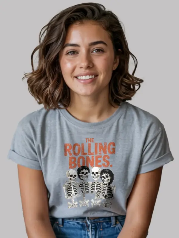 lifestyle – grey vintage Halloween rock band t-shirt for spooky music fans