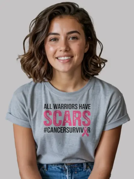 All Warriors Have Scars Shirt – Empowering Cancer Survivor Tee - Image 5