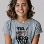 Light Blue Shirt Lifestyle – Yes I Herd You – herding dog pun shirt – lifestyle look