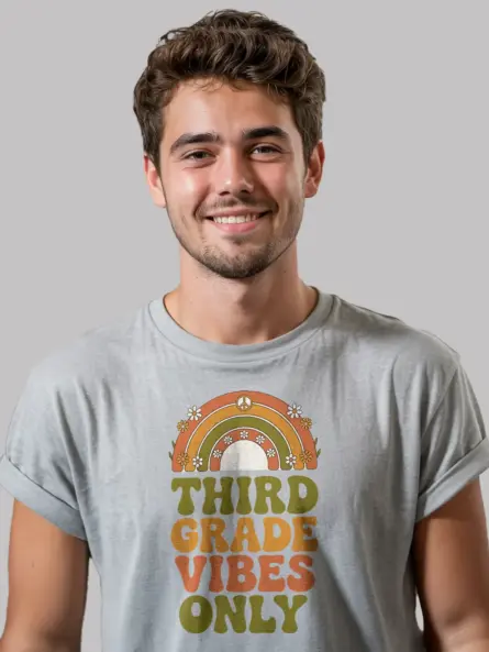 Groovy Third Grade Vibes Shirt – Retro Teacher Tee - Image 3