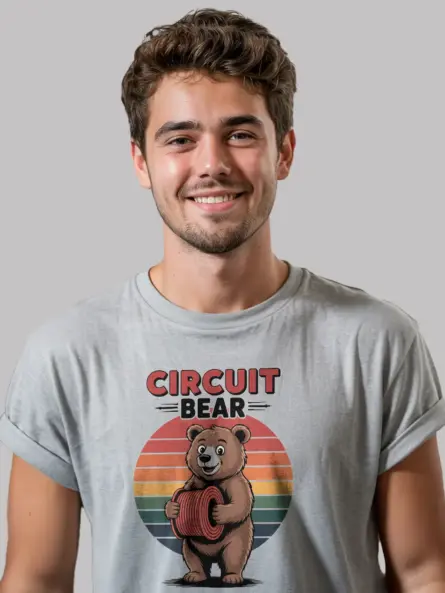 Vintage Electrician Bear T-Shirt for Techies - Image 6