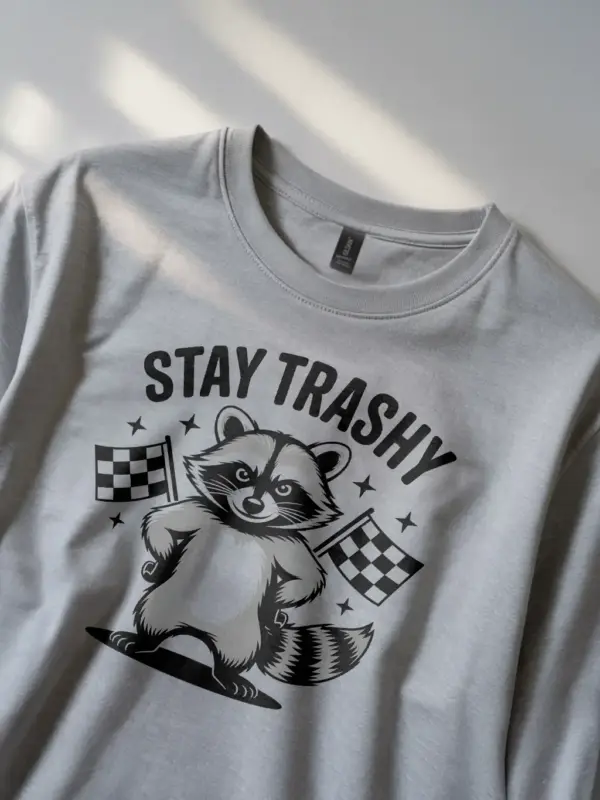 Lifestyle grey Stay Trashy Raccoon Shirt stay trashy raccoon shirt