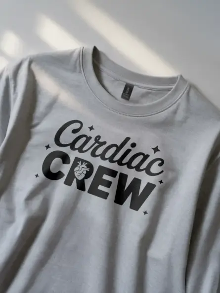 grey cardiac crew shirt