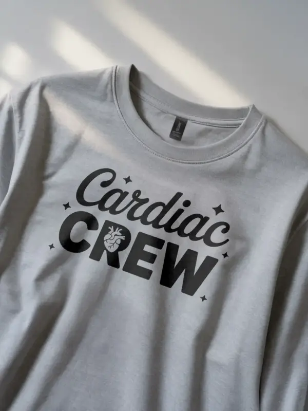 grey cardiac crew shirt