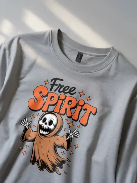 grey spooky cute Halloween ghost shirt