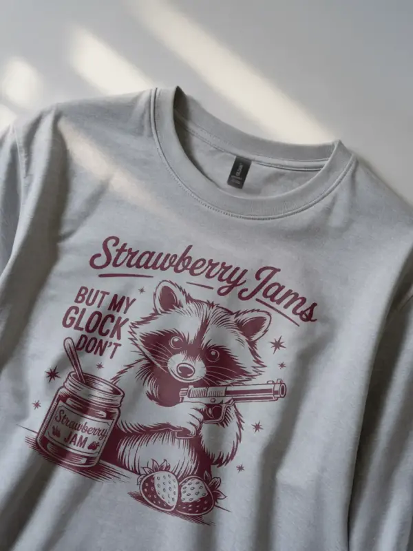 Lifestyle shot of grey Sweet But Will Throw Hands Shirt on teen