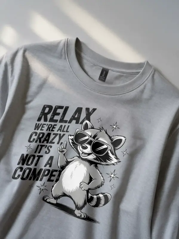 grey lifestyle mental health apparel funny raccoon mental health t-shirt