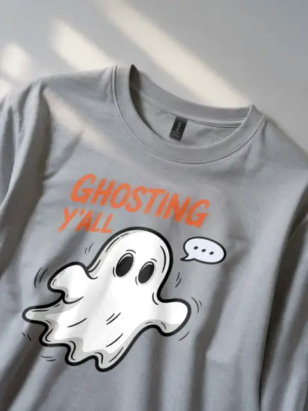 Playful Spooky Ghosting T-Shirt for Halloween Fun - Image 2