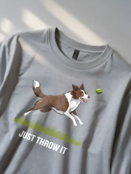 Border Collie Fetch T-Shirt – Funny “Just Throw It” Dog Lover Tee - Image 11