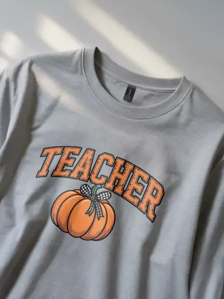 Adorable Pumpkin Teacher Halloween Shirt for Fall - Image 3